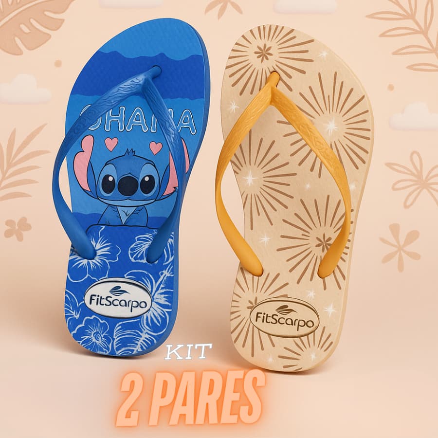 Kit 2 Pares Chinelo Chinelo Feminino Mais Vendido Menor Preço