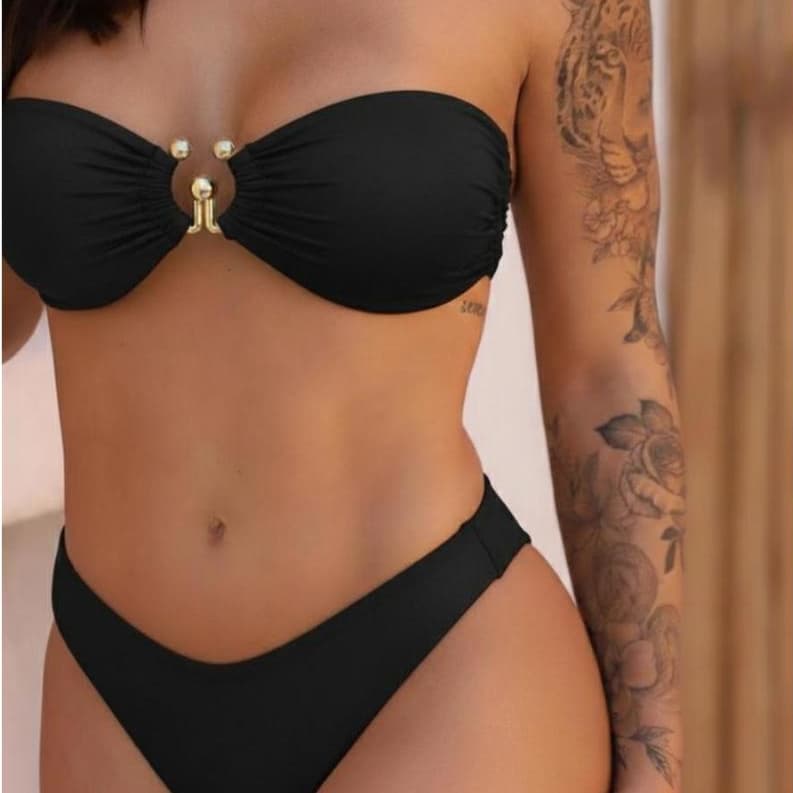 Biquíni Feminino Tomara que Caia Com Bojo Removível Verão Praia