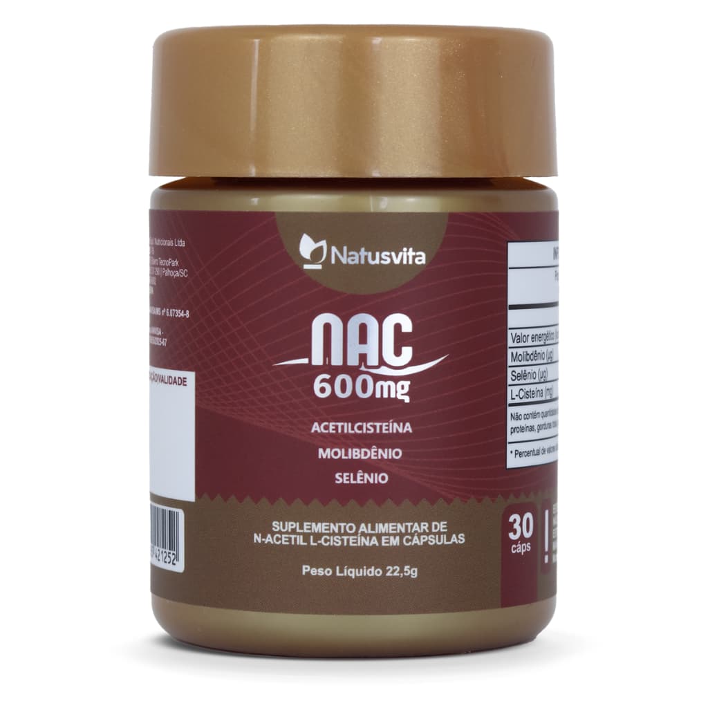 NAC N-Acetilcisteína 600mg + Molibdênio + Selênio em Cápsulas
