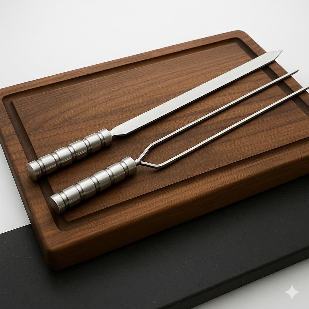 Kit Espetos Para Churrasco Duplo e Espada Alumínio Fabricação Própria 50/60/70 (Escolha Seu Kit)