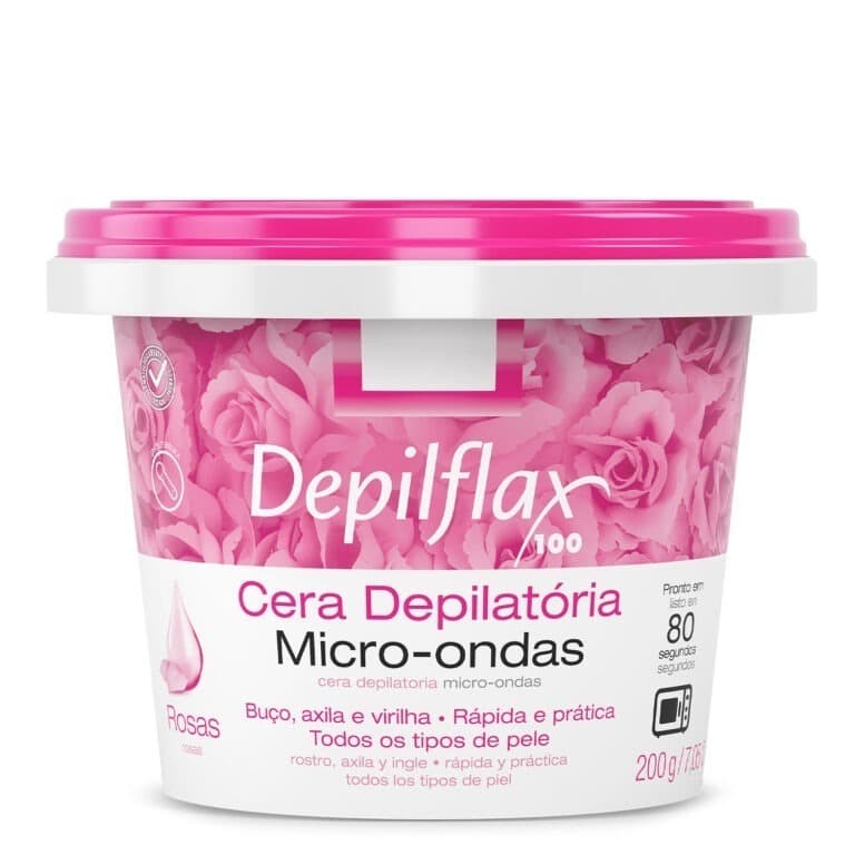 Cera Depilatória Microondas Rosas Depilflax 200g