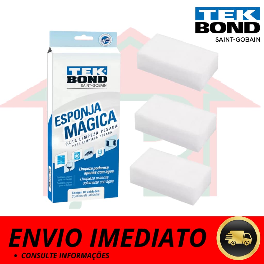 Esponja Magica Limpeza Pesada C/ 03 Unid Tekbond