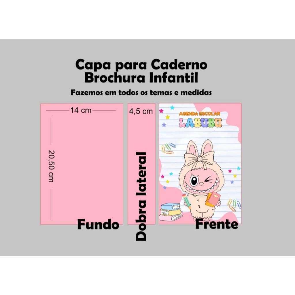 Capa Personalizada para Caderno Brochura PEQUENO Agenda A5 FAZEMOS EM TODOS OS TEMAS
