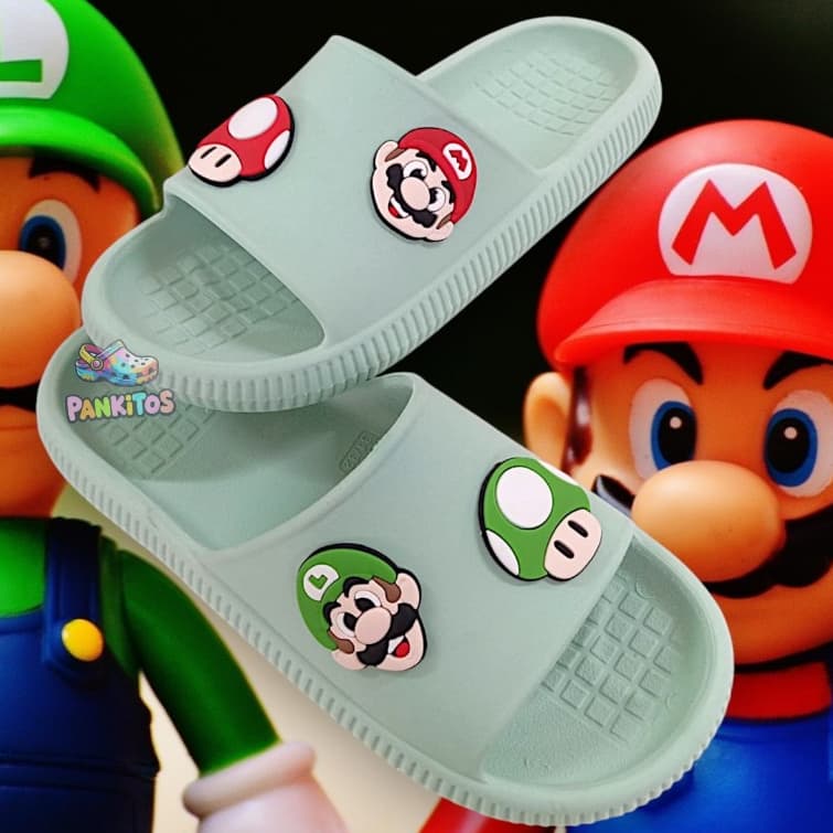 CHINELO SLIDE INFANTIL MARIO BROSS DESENHO MASCULINO UNISSEX LEVE CONFORTAVEL