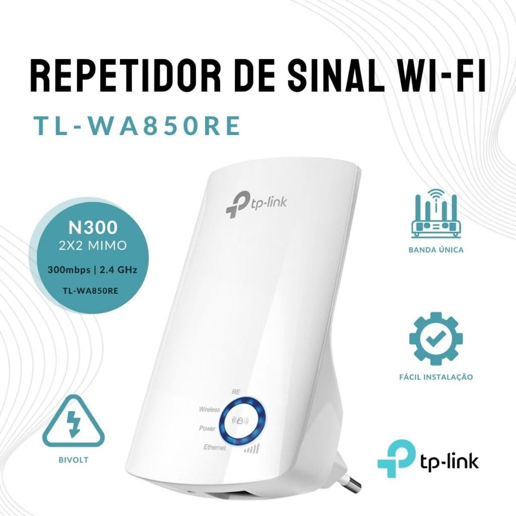 Repetidor Tp Link 850 Extensor de internet 300 Mbps Casa Grande Original C/ NF fácil configuração