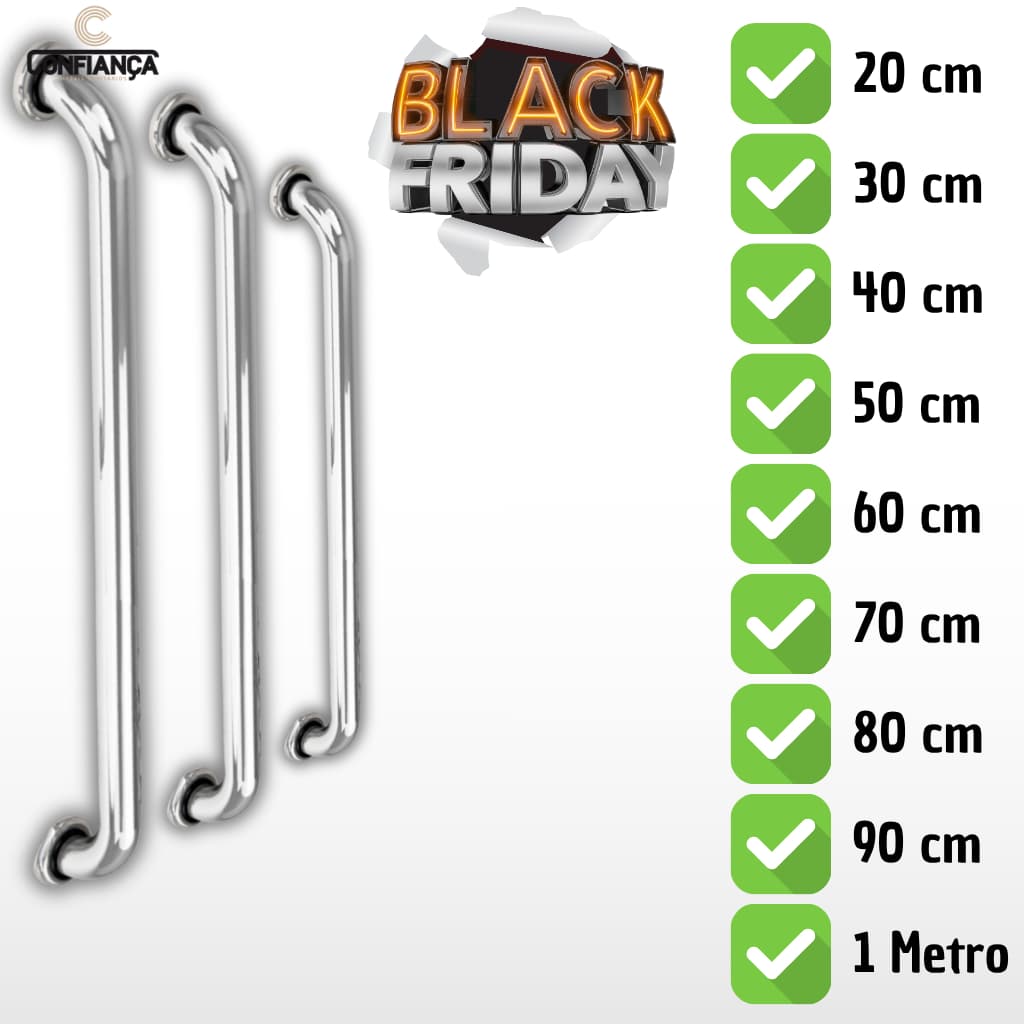 Barra De Apoio Para Banheiro Corrimão Segurança Idoso Acessibilidade Cadeirante Alça de Apoio