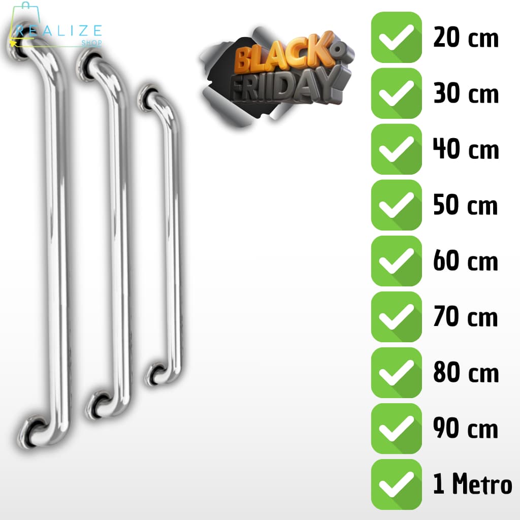 Barra De Apoio Para Banheiro Alça de Apoio Corrimão Segurança Deficiente Idoso Acessibilidade