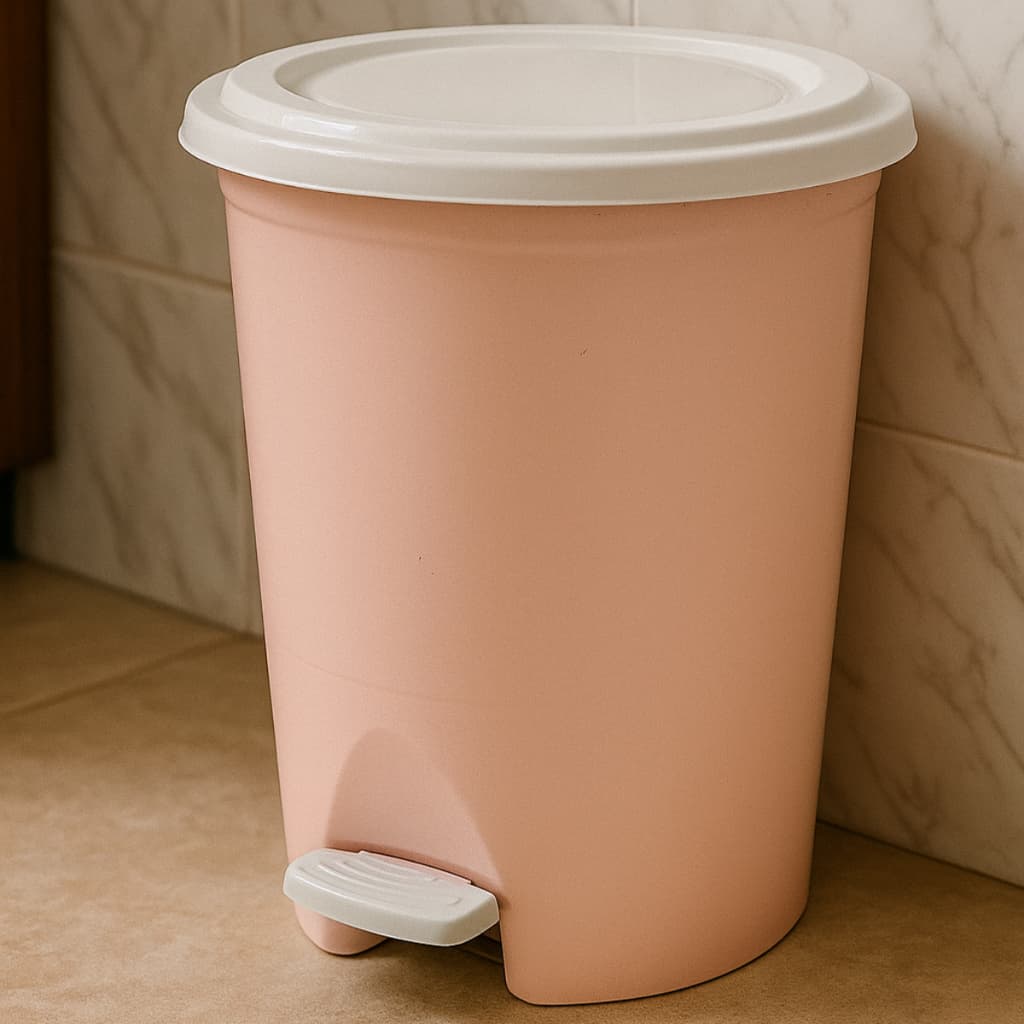 Lixeira Multiuso Com Pedal de Plástico 14Litros Lixo de Chão Cozinha Banheiro