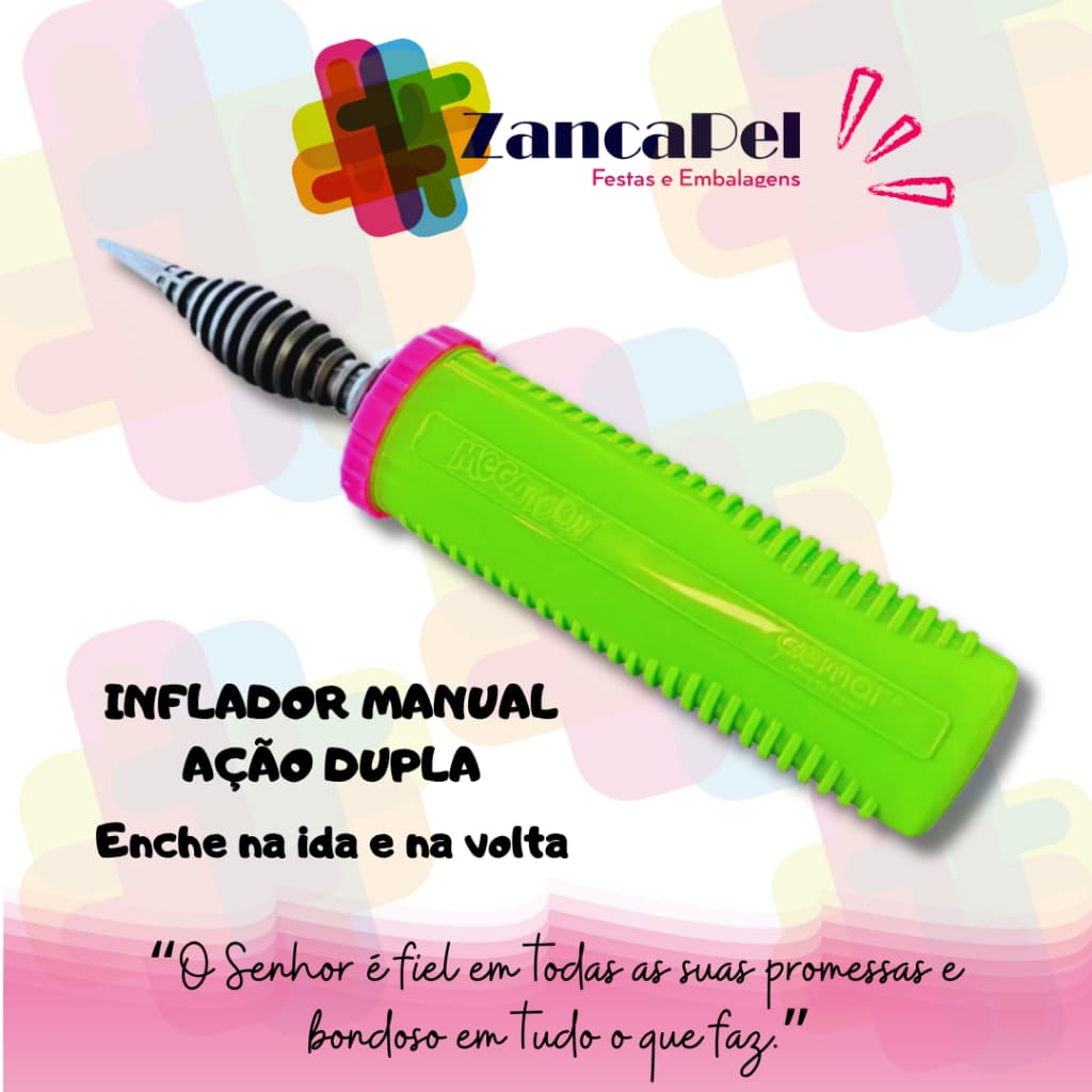 INFLADOR MANUAL DUPLA AÇÃO (ENCHE NA IDA E NA VOLTA) USO PROFISSIONAL (INFLADOR DE BEXIGAS) MEGATOON