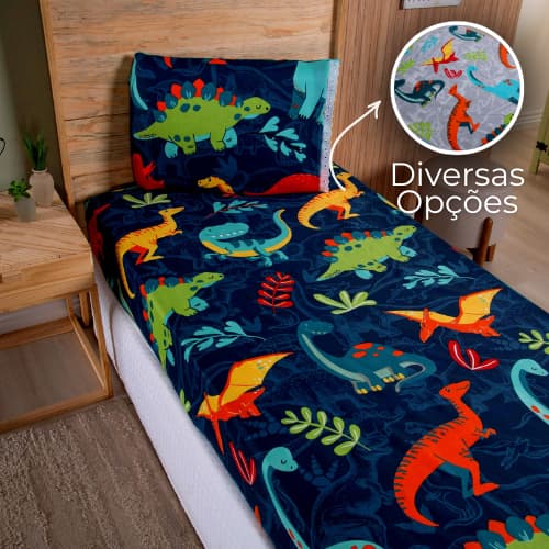 Jogo De Cama Solteiro 2 Peças Infantil Estampado - Várias Estampas Kids