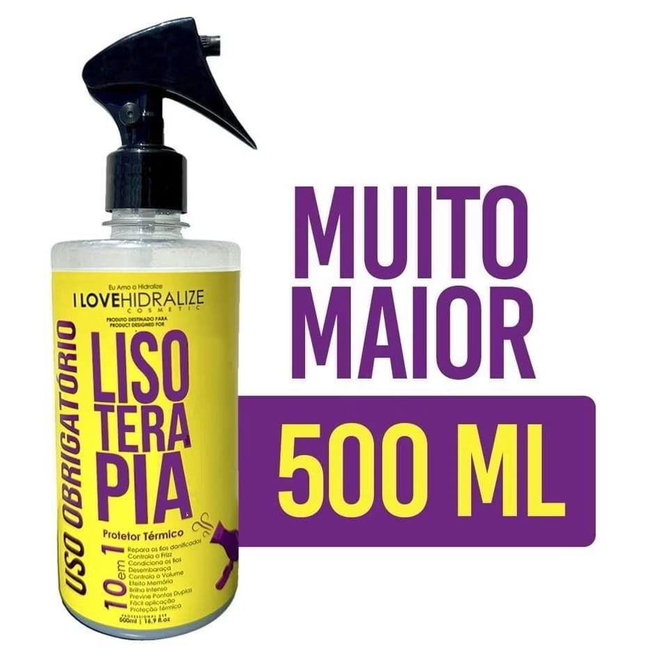 Spray Protetor Térmico 500ml USO OBRIGATÓRIO 10 em 1 Capilar Finalizador Lisoterapia Liso Extremo