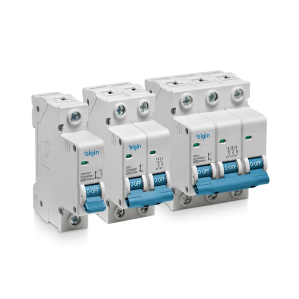 Disjuntor Bipolar Monopolar e Tripolar Elgin 6a 10a 16a 20a 25a 32a 40a 50a 63a