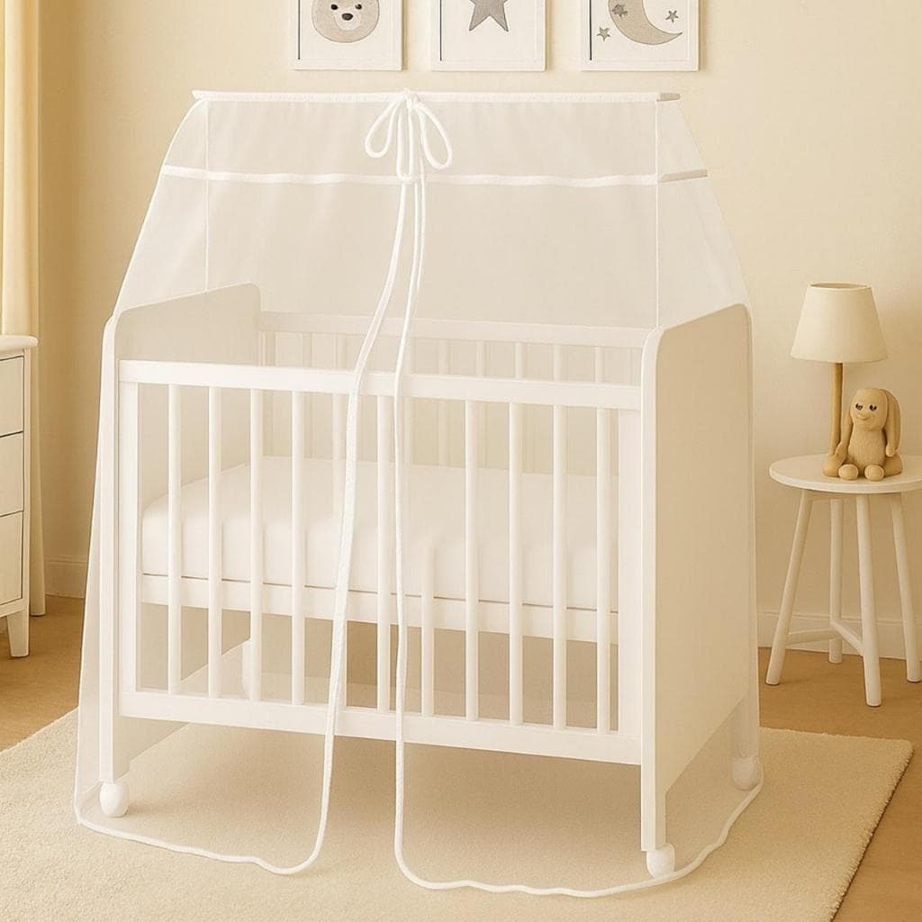 Mosquiteiro De Tule Para Mini Berço Canaa Ou Moises Branco