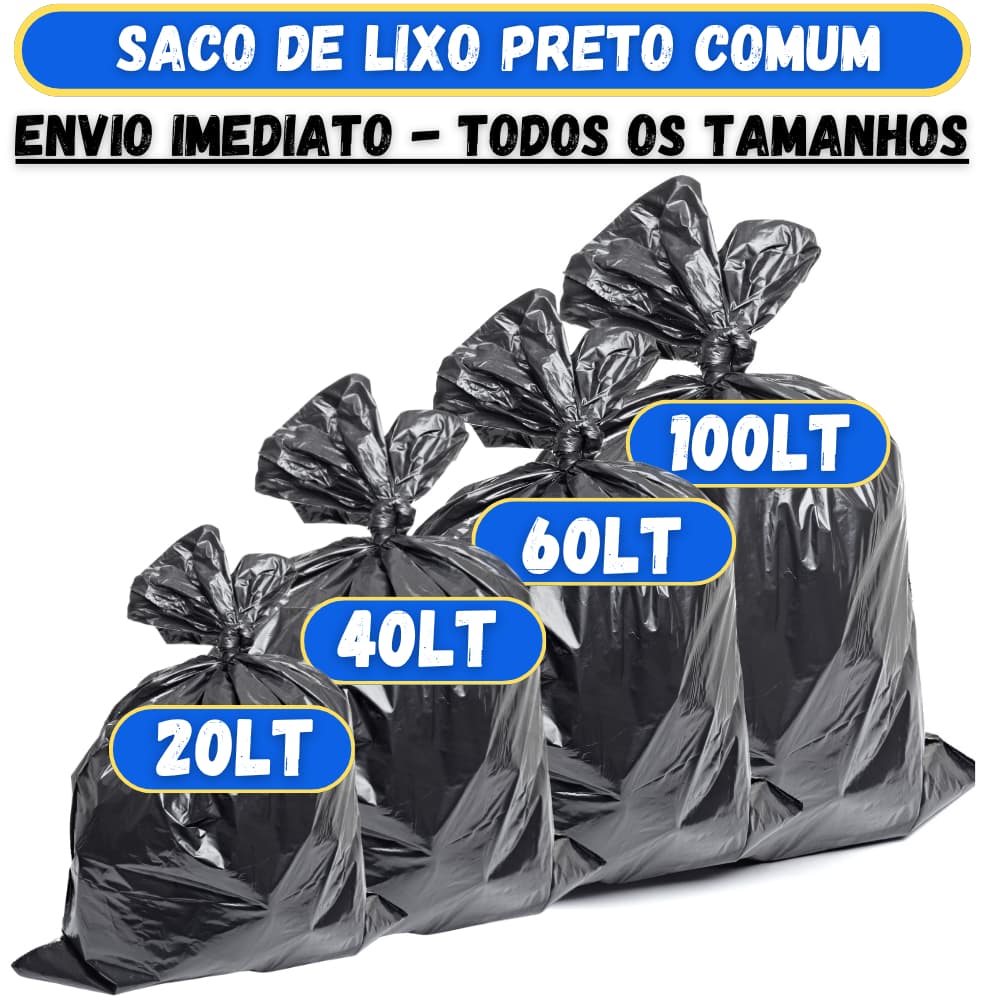 Saco de lixo resistente com 100 unidades 20/40/60/100 Litros direto da fábrica