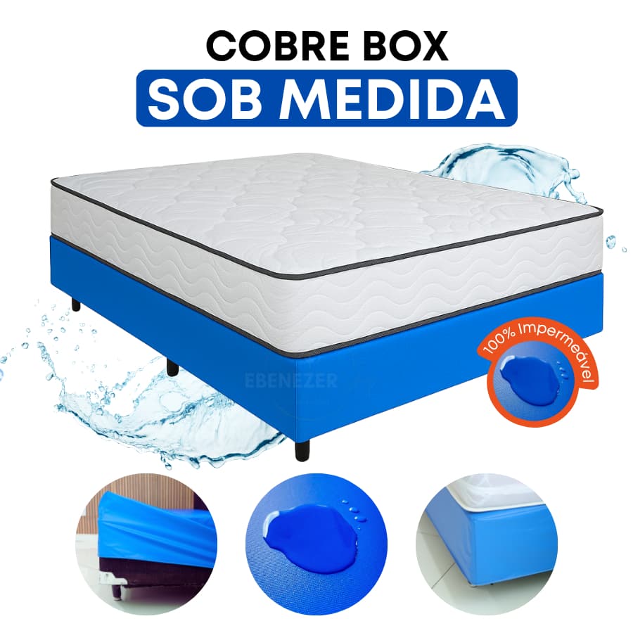 Capa Cobre Box Impermeável Solteiro, Casal, Queen E King Protetor Resistente Antialérgico Sob medida