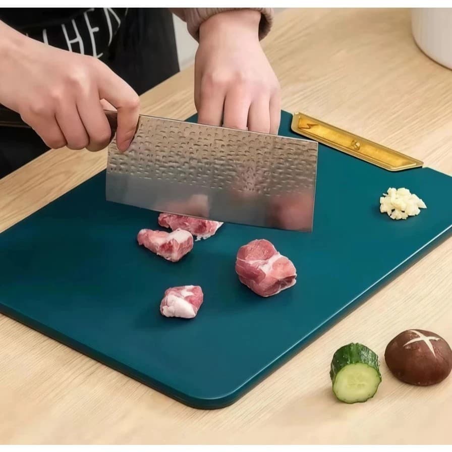 Tábua de Corte Retangular e Redonda Antibacteriana À Prova De Mofo Com Alça Anti-rachaduras Cozinha Verde Carne