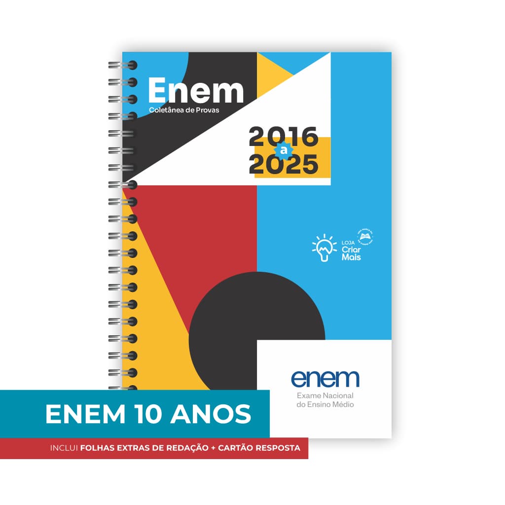 Apostila ENEM 2025 10 ANOS (2016 a 2025 Provas + Gabaritos + Folhas de Redação)