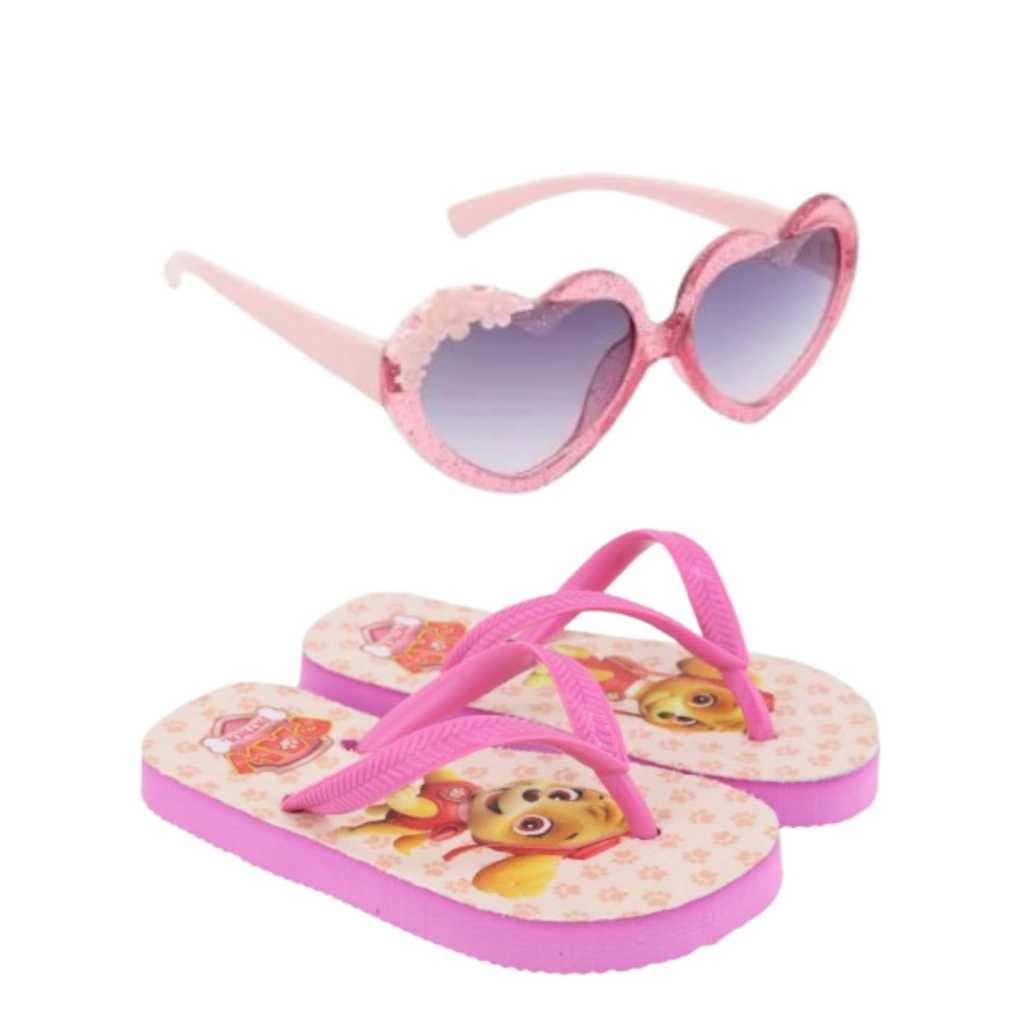 Oculos mais chinelo infantil feminino , da skye , patrulha canina menina e princesas , super kit ara sua filha .Novidade