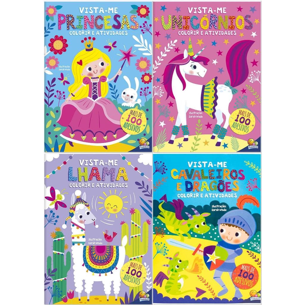 Coleção de Livros Vista-me Com Mais de 100 Adesivos