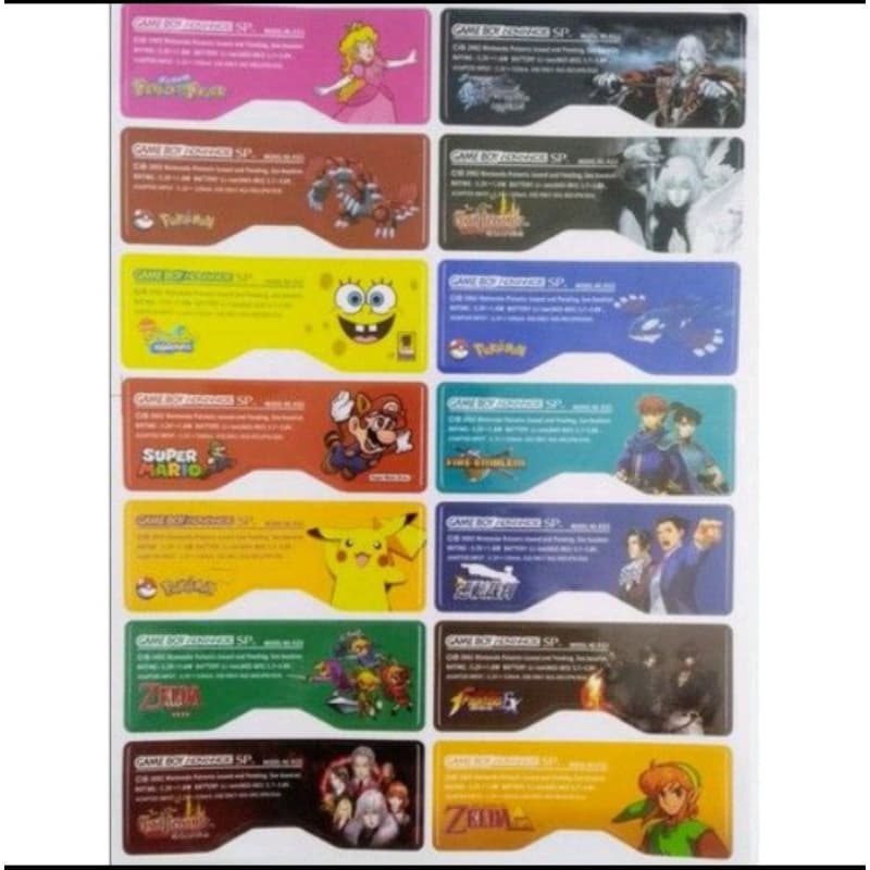 Adesivos Game Boy DMG, Pocket, Color, Advance ou Advance SP