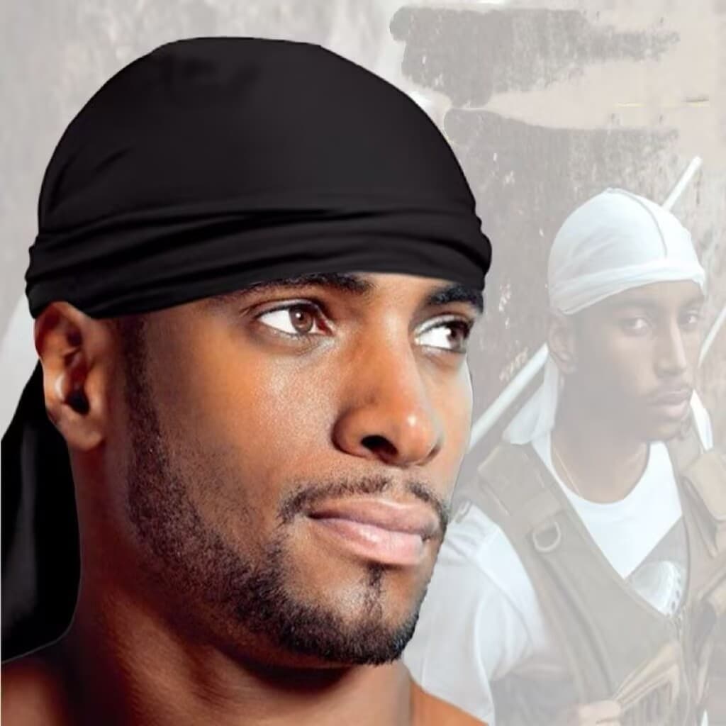 Kit 1/2/3/6unidades Bandana Durag Waves Touca Afro De Cetim Preto