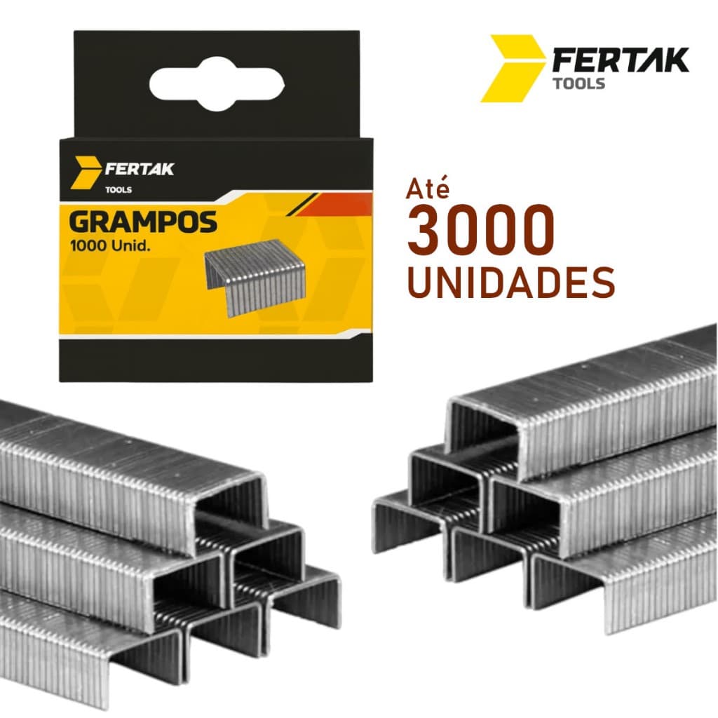 Grampo Grampeador Tapeceiro Kit 6 a 14mm Fertak Tools