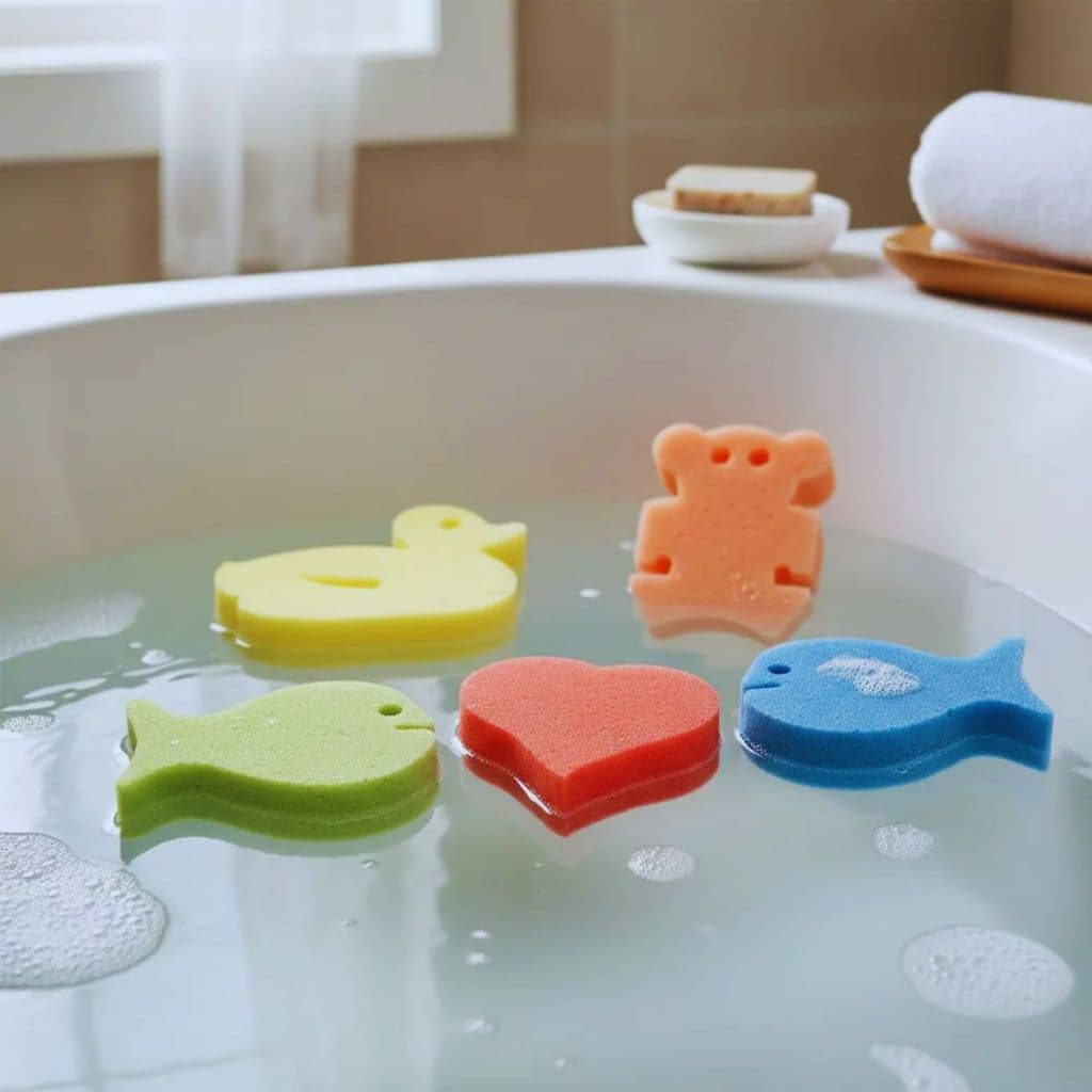 Esponja Banho INFANTIL Desenho Bichinhos coloridos Bucha Bebê Criança Divertida Hora Banho