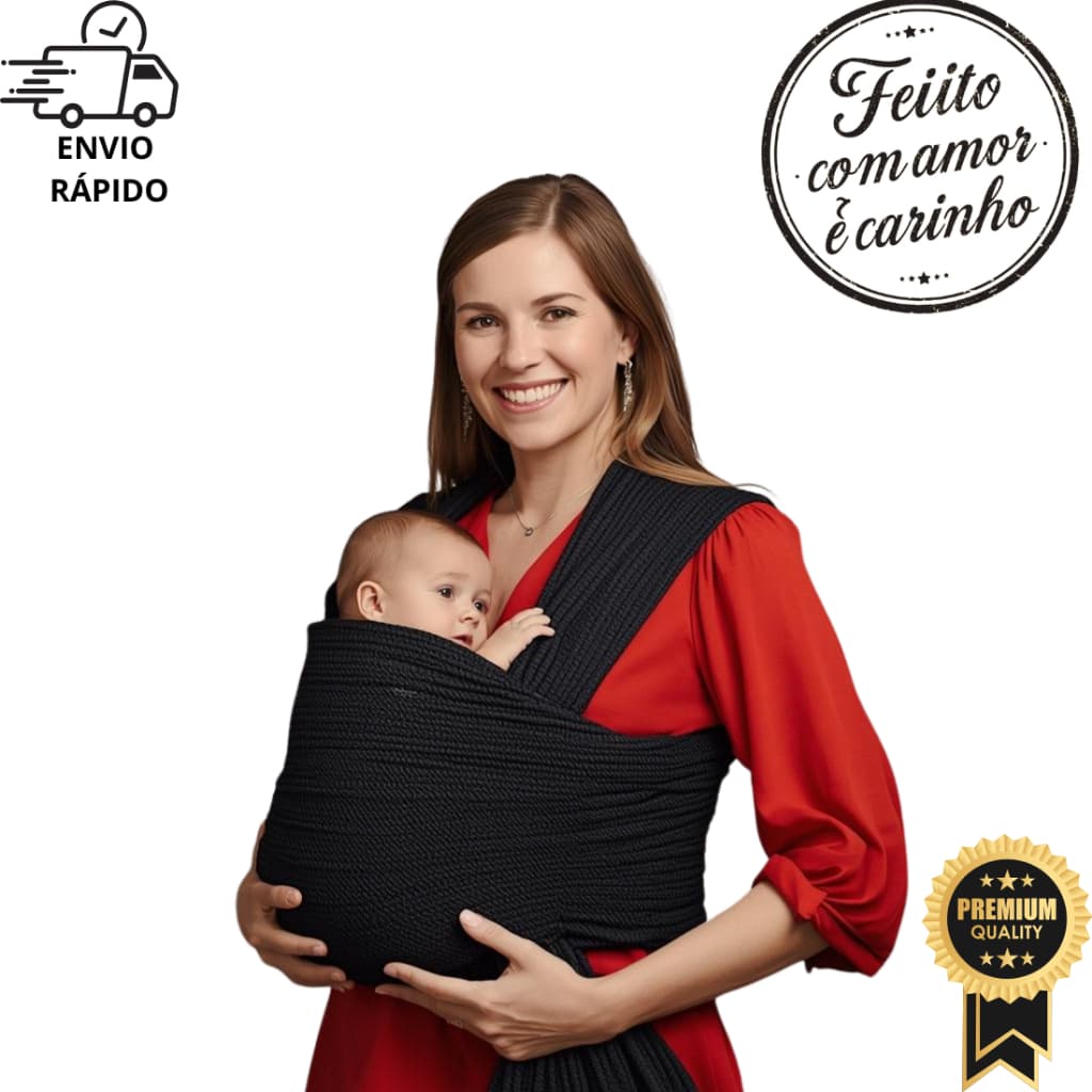 Wrap Baby Sling Mamãe Canguru Malha 100% Algodão