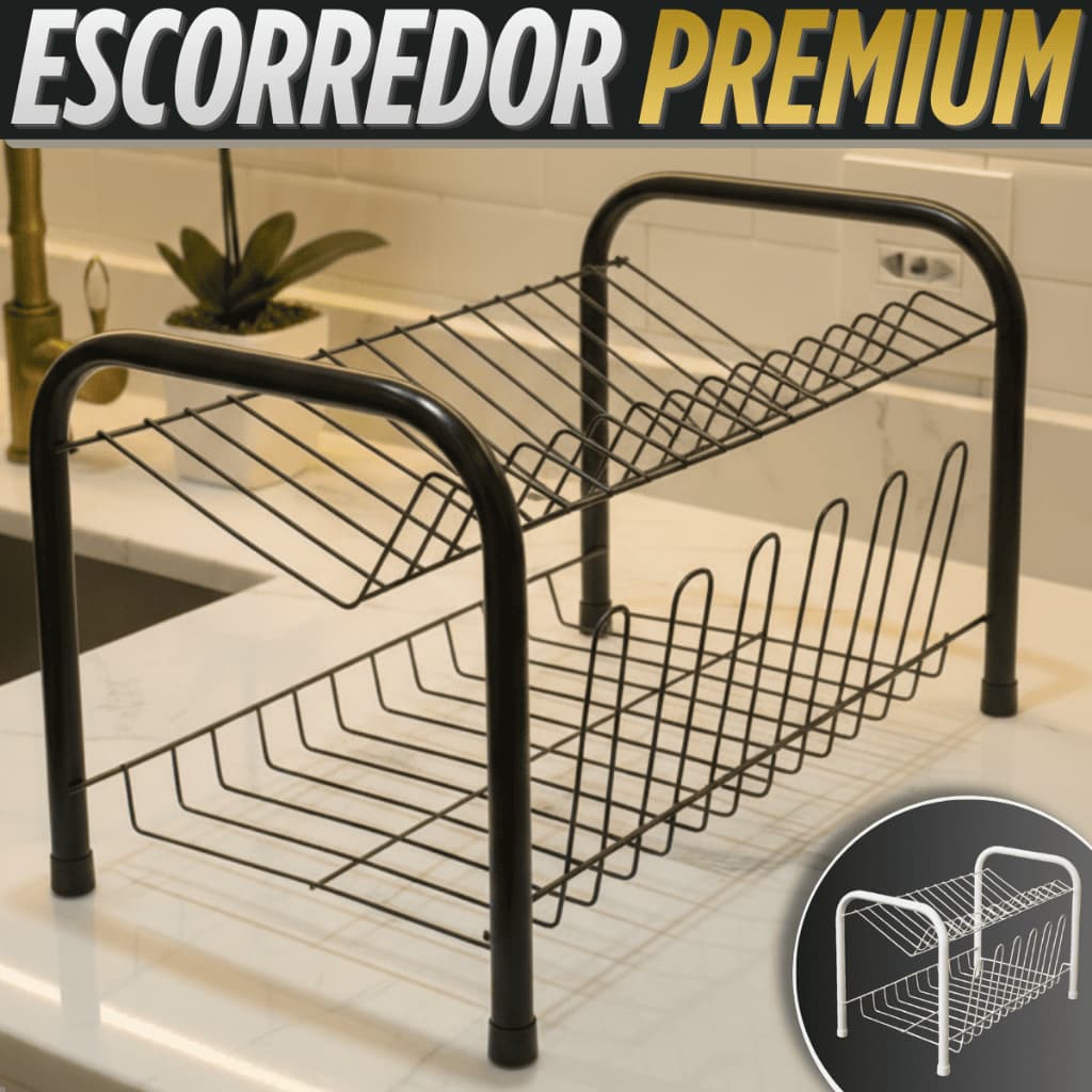 Escorredor De Louça Pratos De Pia Cozinha 2 Andares Grande Organizador De Pia De Luxo Resistente Reforçado Suporte Louça