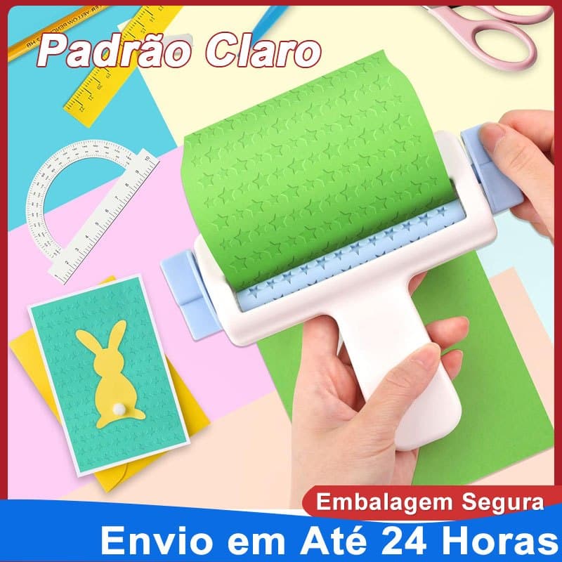 Texturizador de Papel Art & Montagem Rolo Frisador de Papel, Texturizador de Papel,  - Listras