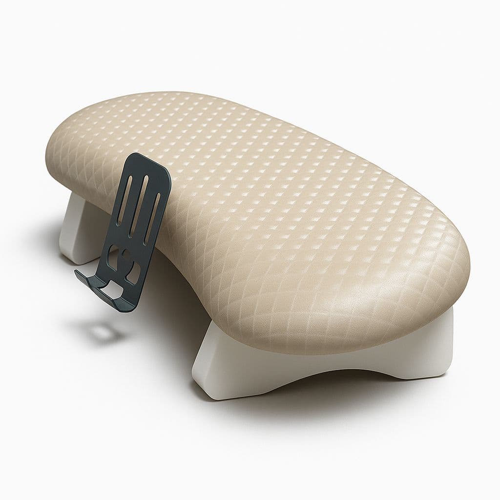 Apoio de Mão Braço para Manicure Semi-curvo Pro com Suporte Celular integrado 10cm Altura Websales Nails