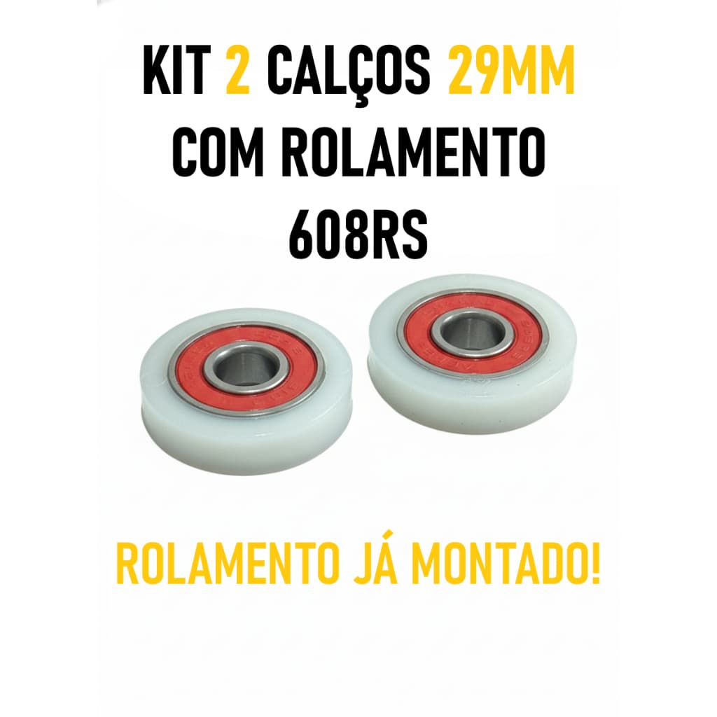 KIT 2 Rolamentos 608 + Calço 29mm Ventilador Substitui Bucha