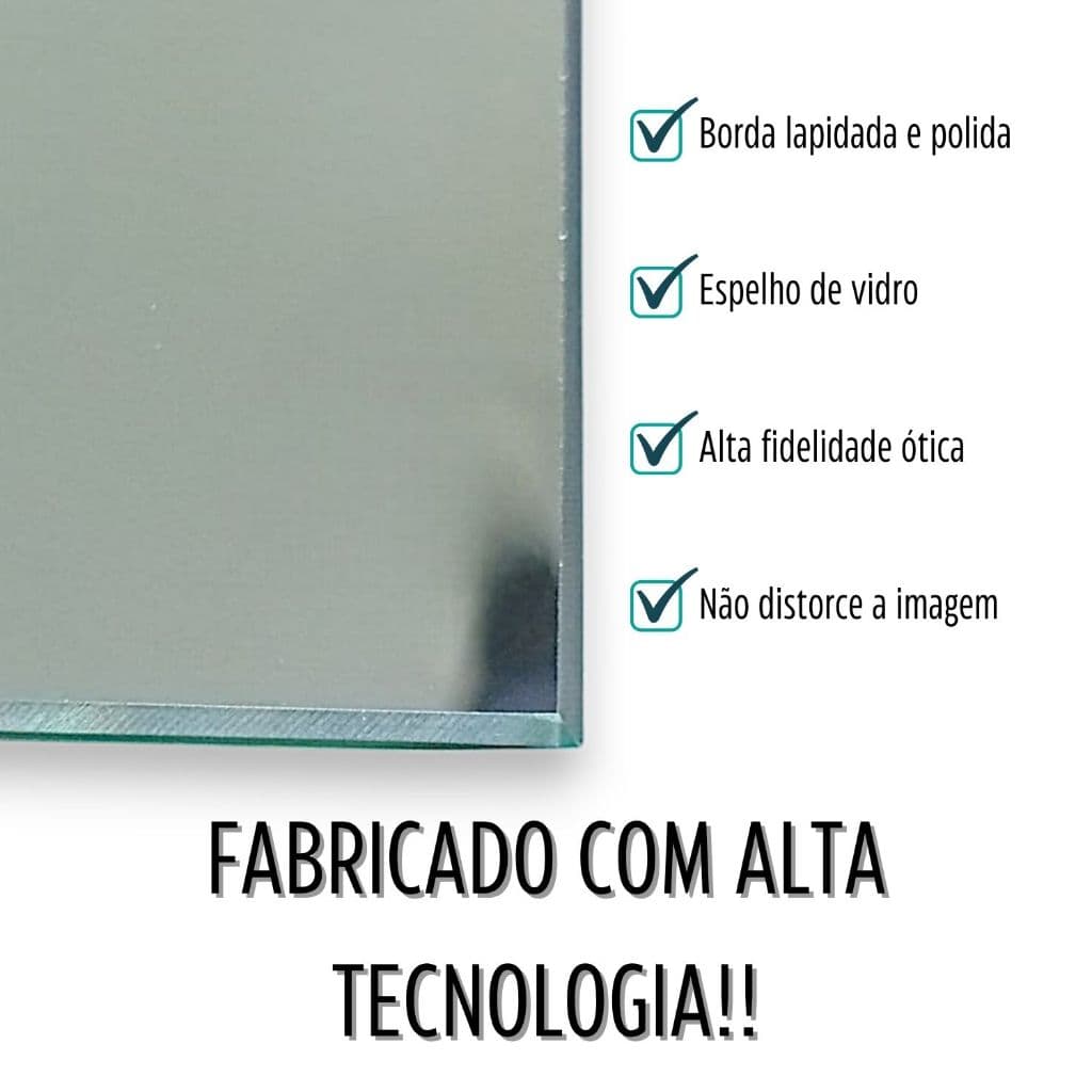 Espelho Banheiro Box Barbear Maquiar Skincare Limpeza de pele (Pequeno 23x18) com Fita Dupla Face