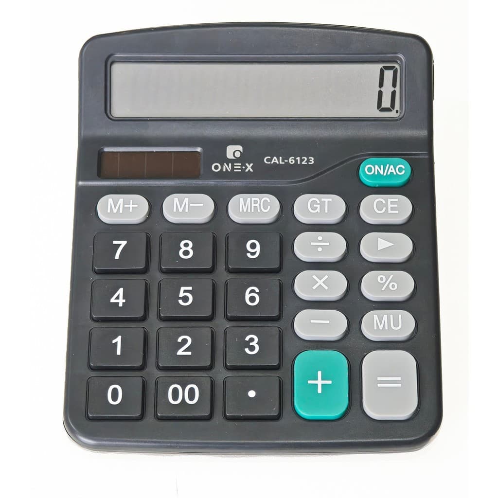 【Onex】Calculadora Eletrônica Digital Telalcd de 12 dígitos com botões de silicone calculadora pequena de preto