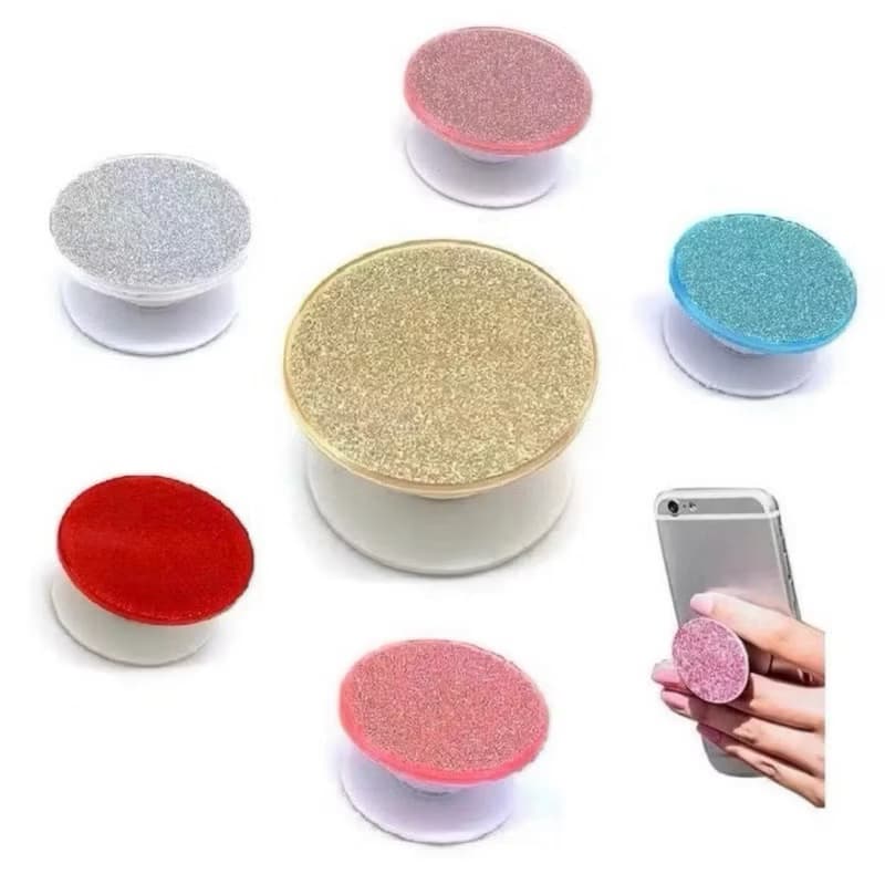 suporte para celular pop socts popsoct brilho gliter dourado rosa prata