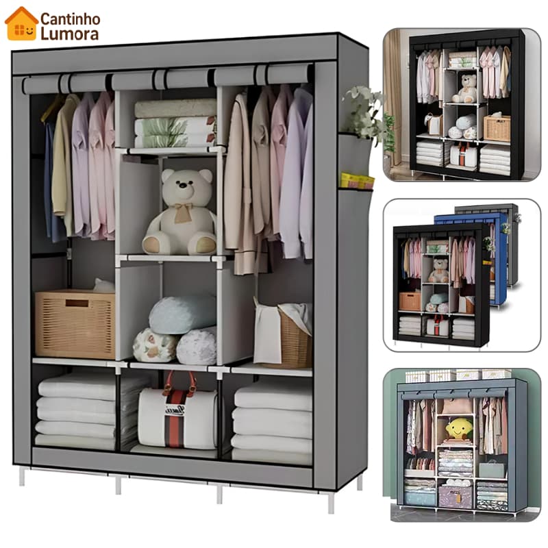 Guarda Roupa Dobrável Organizador De Roupas Portátil Multiuso Armário Organizador de Roupas Sapatos Multiuso