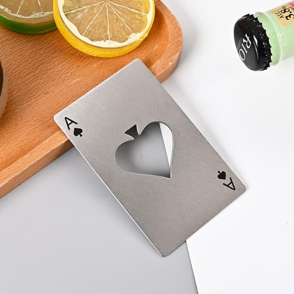 50 Pcs  8.5*5.5cm Formato Carta De Baralho De Aço Inox Portátil Abridor De Garrafa