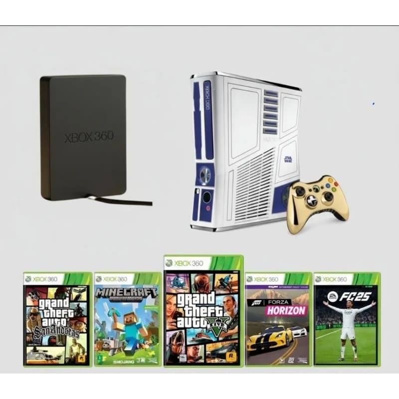 HD Xbox 360 com exploit 60 GB, 5 jogos a escolha funciona em todos Xbox 360