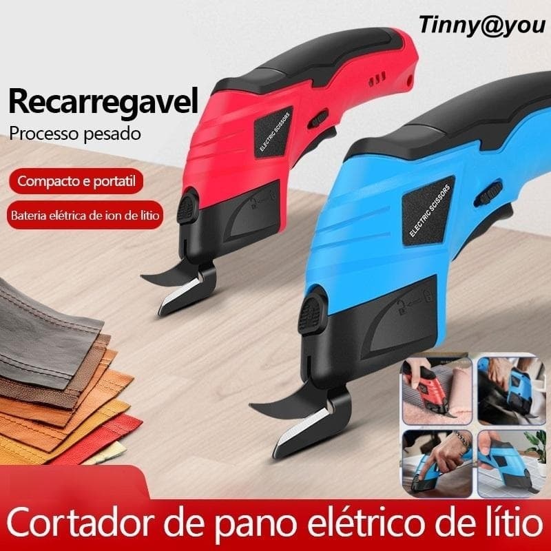 Tesoura Elétrica Recarregável USB-C Corte Rápido e Preciso Tecido EVA Papelão TINNY YOU