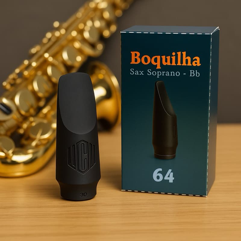 Boquilha para Sax Soprano – Modelo 64 – Alta Precisão, Timbre Equilibrado
