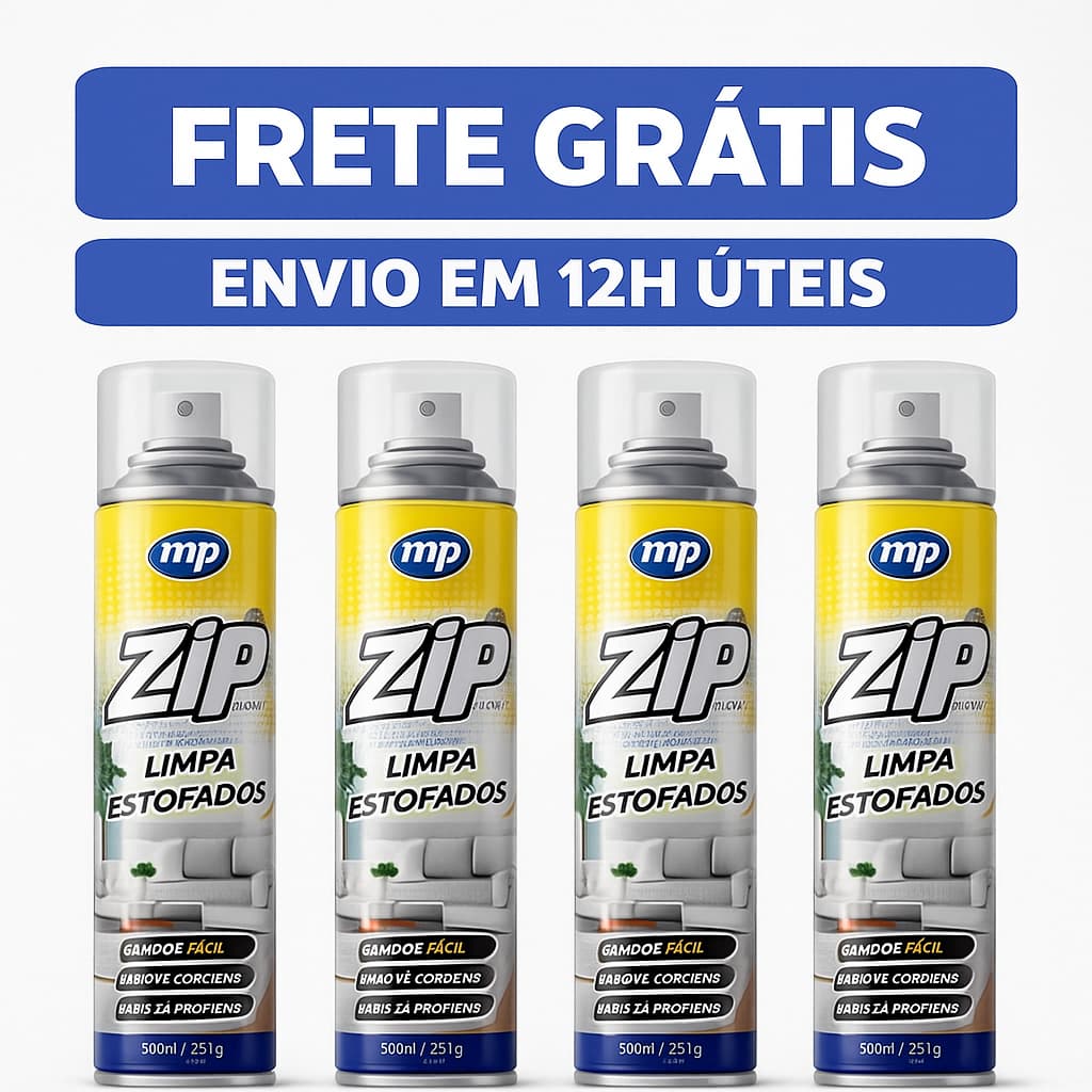 Kit de 1/2/3/4/6 Limpa a Seco Estofados Zip Spray 300ml Limpeza Profunda Rápida e Fácil Aeroflex