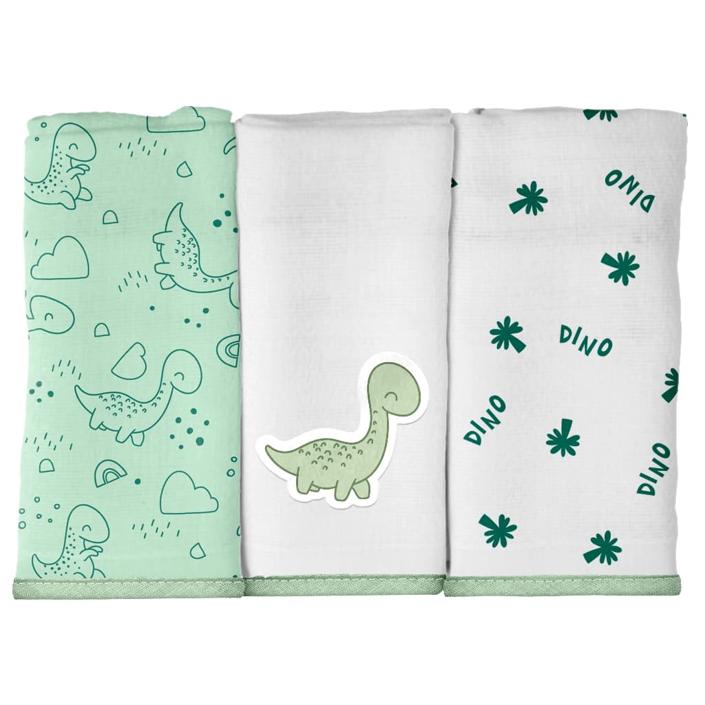 Toalha de Boca Bebê com 3 Unidades - Malha 100% Algodão