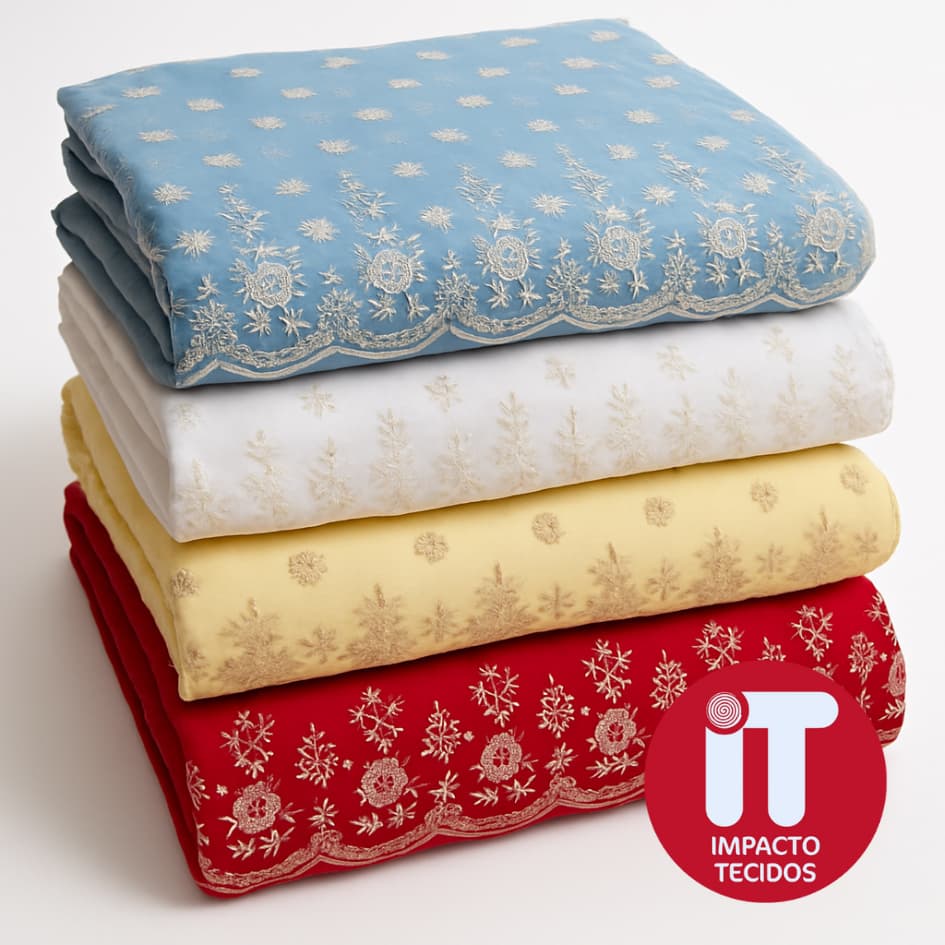 Tecido Laise Richilieu Barrada premium 100% algodão 1 metro x 1,30