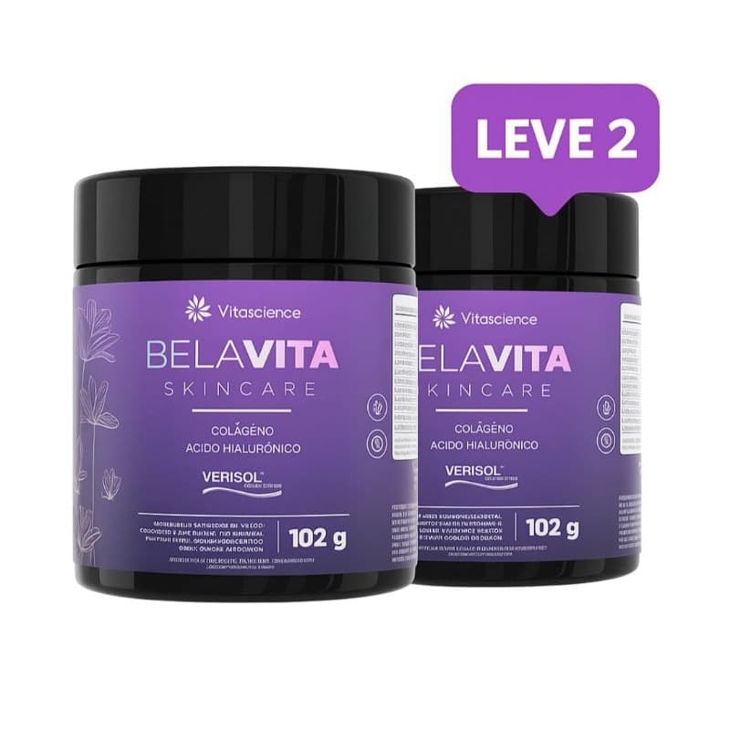 kit 2 Belavita Skincare colágeno Verisol e Ácido Hialurônico Vitascience