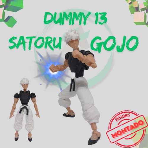 Boneco Dummy 13 | SATORU GOJO | Anime | Jujutsu Kaisen | # MONTADO # Articulado Action Figure Brinquedo Sensorial