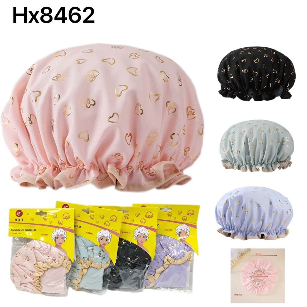 Touca de Banho Ajustável com Dupla Camada e Impermeável 8462 8479
