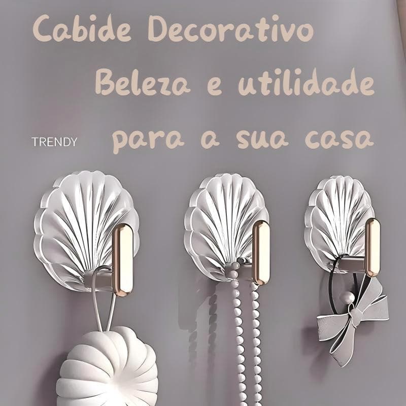 KIT C/4 Ganchos de Parede Autocolante Design Luxuoso Base Acrílica Pendurar Multiuso