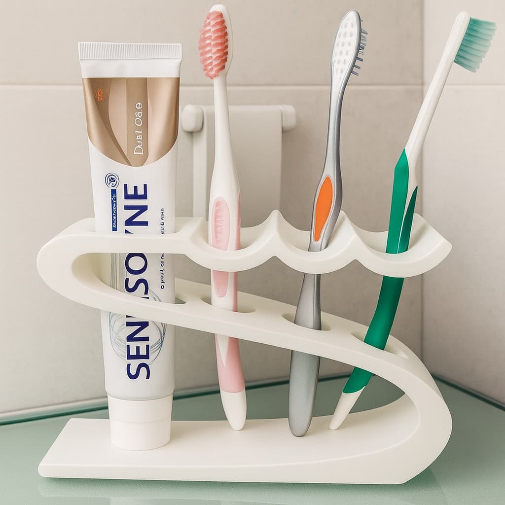 Suporte organizador Escova Pasta de Dente 3 ESCOVAS MINIMALISTA Dispenser Porta Escovas de pia