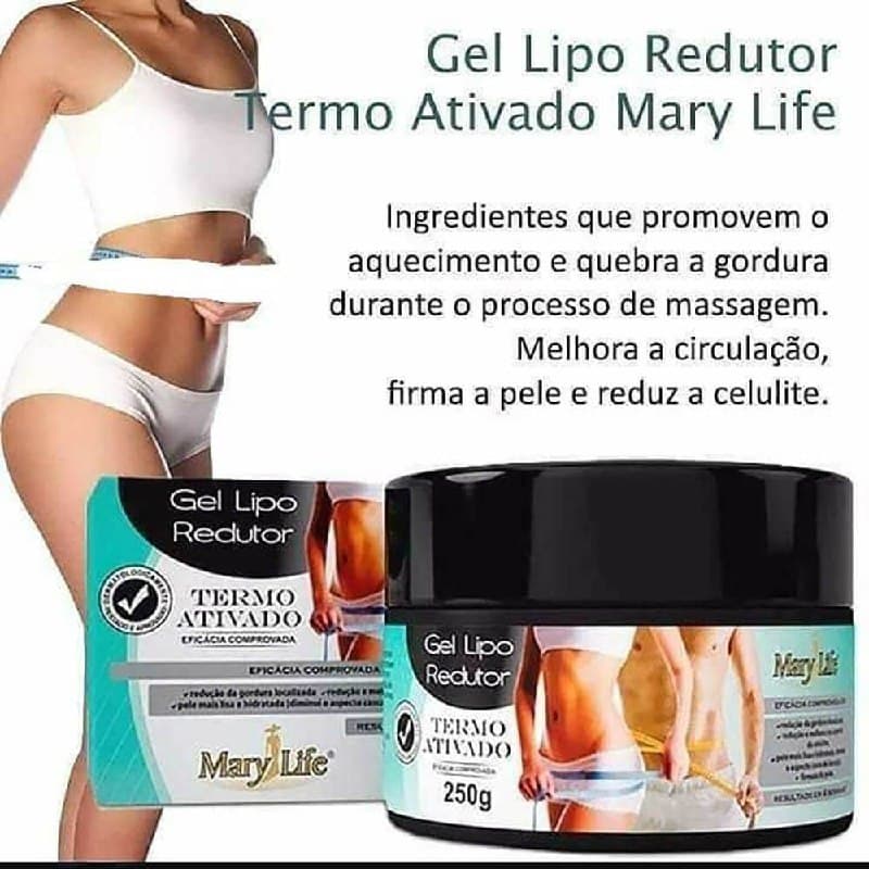 Gel Lipo Redutor Termo Ativado Mary Life 250g - Bio Instinto + Brinde