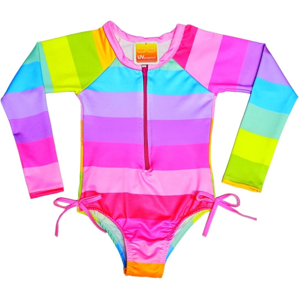 Maiô manga longa infantil juvenil com ziper - 2 ao 16